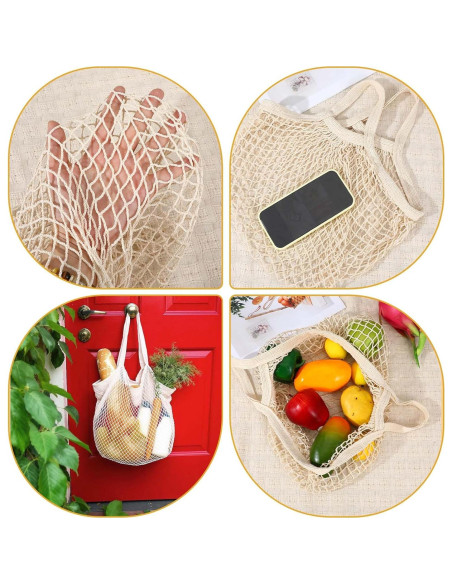 10 Bolsas de Compras Reutilizables de Algodón Lemecima 35x35cm