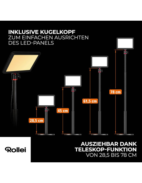 Luz LED para Video Rollei Lumis Key Light con Trípode y Control Remoto