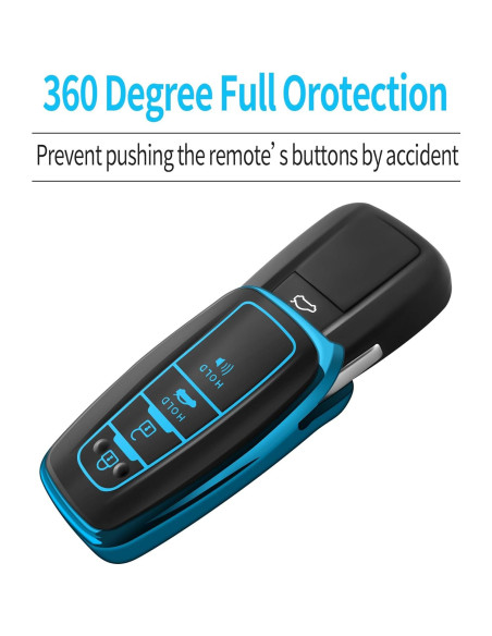 Funda de Llave Tukellen TPU Azul para Toyota 2020-2024