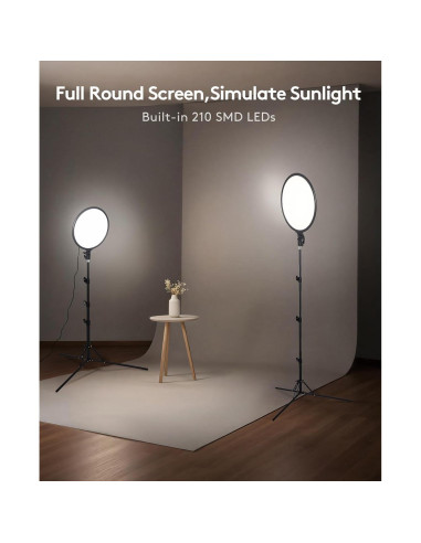 EOTO LIGHT Luz de Anillo LED 35 cm 5000 lúmenes con Trípode
