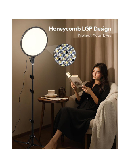 EOTO LIGHT Luz de Anillo LED 35 cm 5000 lúmenes con Trípode EOTO LIGHT Luz de Anillo LED 35 cm 5000 lúmenes con Trípode