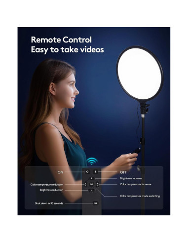 EOTO LIGHT Luz de Anillo LED 35 cm 5000 lúmenes con Trípode