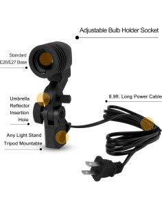 Soporte de Bombilla EMART con Paraguas Blanco 83.82 cm - 2 Pzs 2