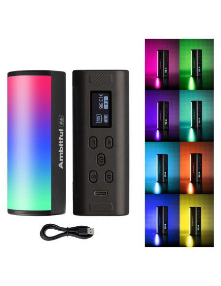 Varita de Luz LED Portátil Ambitful K6, 2000mAh, 2500-9000K