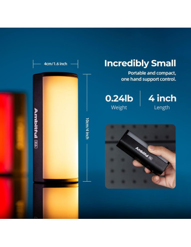 Varita de Luz LED Portátil Ambitful K6, 2000mAh, 2500-9000K