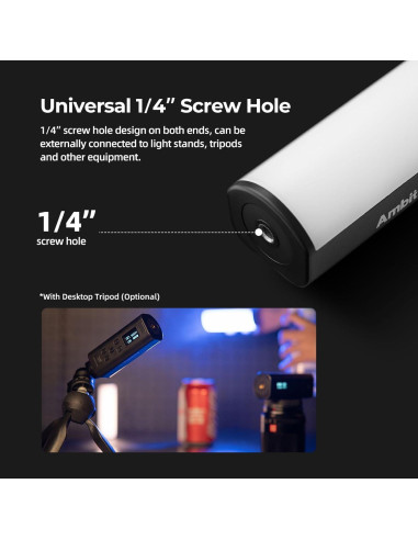 Varita de Luz LED Portátil Ambitful K6, 2000mAh, 2500-9000K