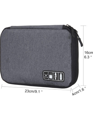 Organizador de Cable Hynes Eagle Gris 24x18 cm para Viajes