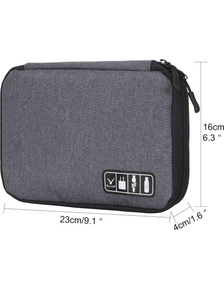 Organizador de Cable Hynes Eagle Gris 24x18 cm para Viajes