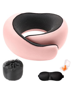 Almohada de Viaje Tri-tra Rosa con Espuma Memoria 15x12cm