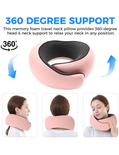 Almohada de Viaje Tri-tra Rosa con Espuma Memoria 15x12cm 2