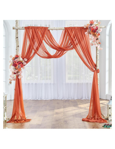 Cortinas para Arcos de Boda Terracota 5.79m x 0.71m 2 Paneles