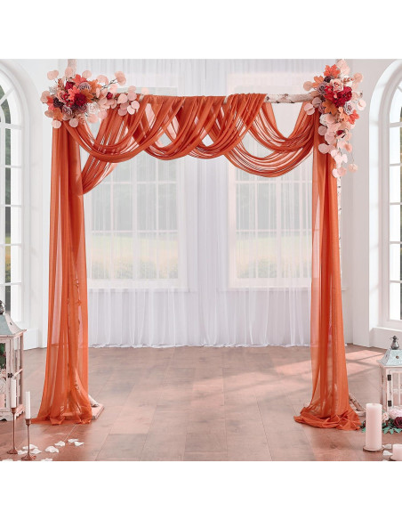 Cortinas para Arcos de Boda Terracota 5.79m x 0.71m 2 Paneles