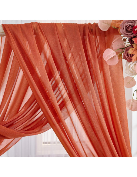 Cortinas para Arcos de Boda Terracota 5.79m x 0.71m 2 Paneles