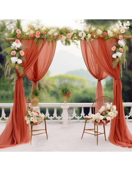 Cortinas para Arcos de Boda Terracota 5.79m x 0.71m 2 Paneles