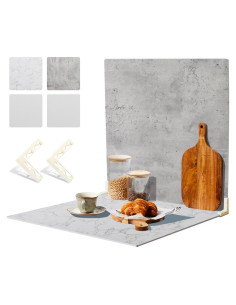 2 Tableros de Fondo para Fotografía BEIYANG 60x60 cm Mármol Gris