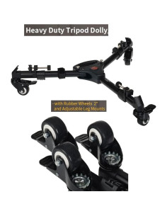 Carro de trípode T&YFOTOP con ruedas de goma y pierna ajustable 2