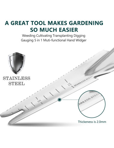 Pala de Deshierbe de Mano Berry&Bird 5 en 1 Acero Inoxidable