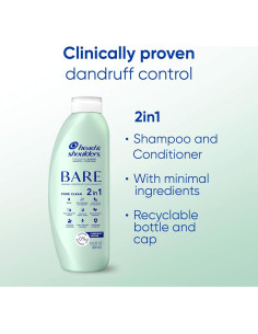 Head & Shoulders BARE 2-en-1 Champú y Acondicionador 400 ml x2 2
