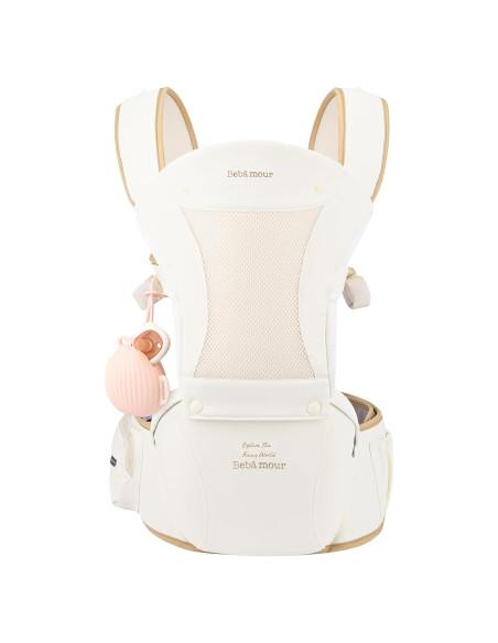 Portabebés Bebamour Caqui 0-36 meses, malla transpirable, 6 posiciones