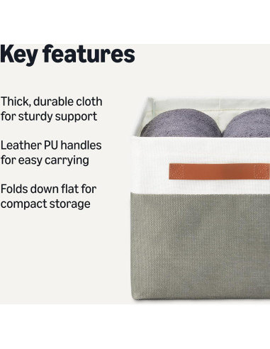 Cajas de Almacenamiento Plegables Amazon Basics 3 Piezas Carbón