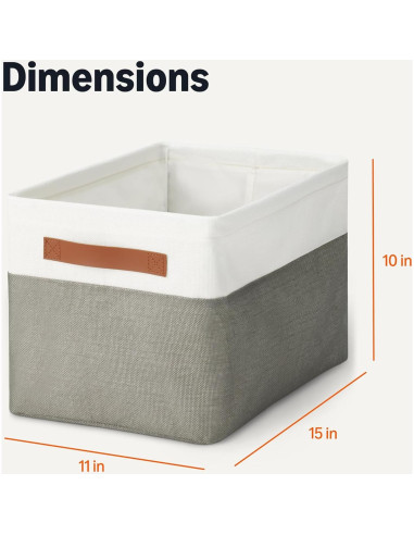 Cajas de Almacenamiento Plegables Amazon Basics 3 Piezas Carbón