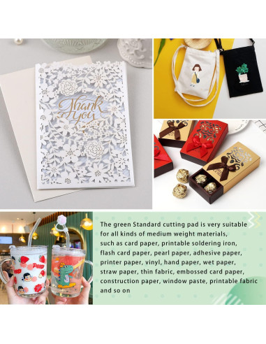 Alfombrilla de Corte Gwybkq 12x12" Verde Estándar para Cricut