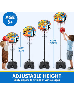 Aro de Baloncesto Joyin Altura Ajustable 0.79-1.88 m Niños 2