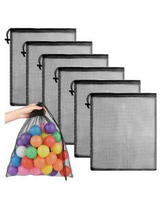 Bolsa de Malla PLULON 6 Pcs 45x30 cm Nylon Negro para Juguetes