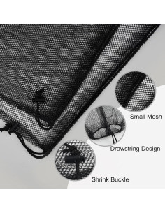 Bolsa de Malla PLULON 6 Pcs 45x30 cm Nylon Negro para Juguetes 2