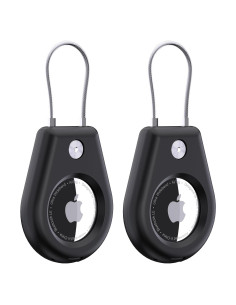 Soporte para AirTag Karoter - Paquete de 2, Negro, Resistente