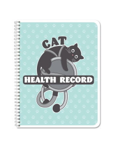Cuaderno de Salud de Gatos BookFactory - 100 Páginas Wire-O