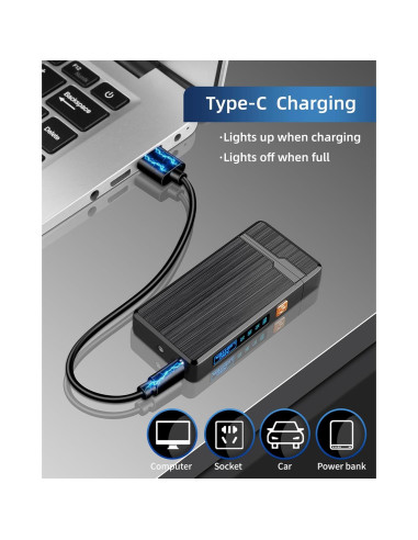 2 Encendedores Eléctricos Recargables USB ULMCULM a Prueba de Viento