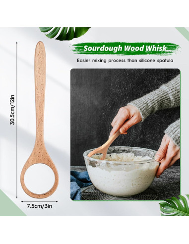 Batidor de masa de madera FoldTier 30.48 cm para pan