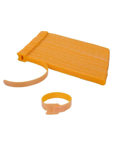 100 Correas de Sujeción de Cable Reutilizables KOOWIN Amarillas 20.32x1.27cm