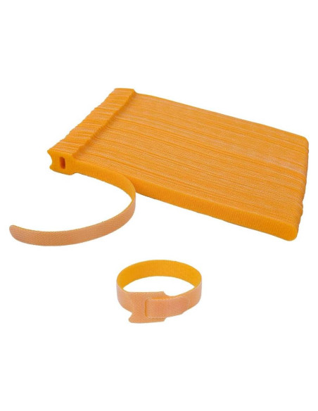 100 Correas de Sujeción de Cable Reutilizables KOOWIN Amarillas 20.32x1.27cm