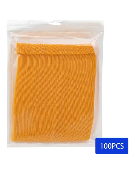 100 Correas de Sujeción de Cable Reutilizables KOOWIN Amarillas 20.32x1.27cm