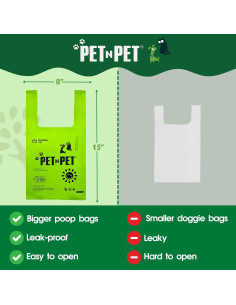 Bolsas de Poop para Perros E-GREEN 800 Cuentas Sin Fragancia 2
