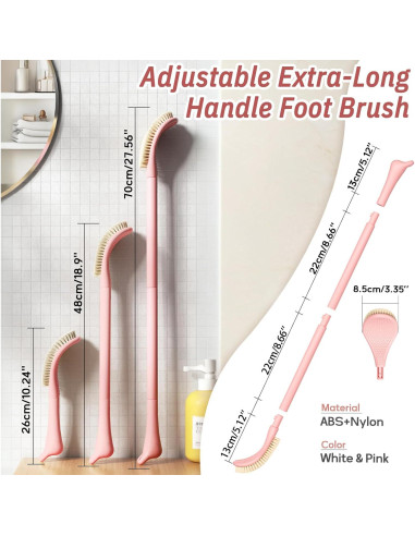 Cepillo Exfoliante para Pies GEENOA con Mango Ajustable 3 en 1