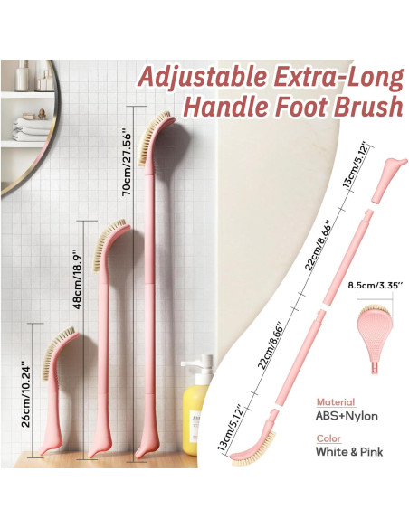 Cepillo Exfoliante para Pies GEENOA con Mango Ajustable 3 en 1