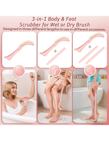 Cepillo Exfoliante para Pies GEENOA con Mango Ajustable 3 en 1