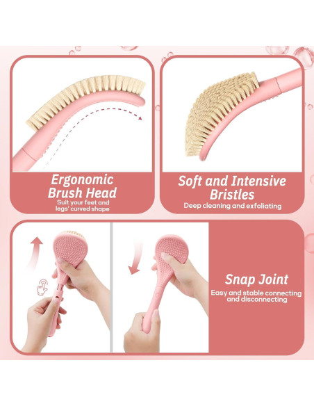 Cepillo Exfoliante para Pies GEENOA con Mango Ajustable 3 en 1