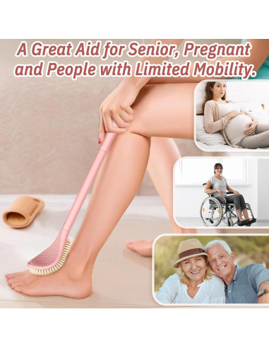 Cepillo Exfoliante para Pies GEENOA con Mango Ajustable 3 en 1