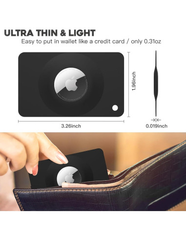 Soporte de Cartera Ultra Delgado Pautas para Apple AirTag - 2 Piezas