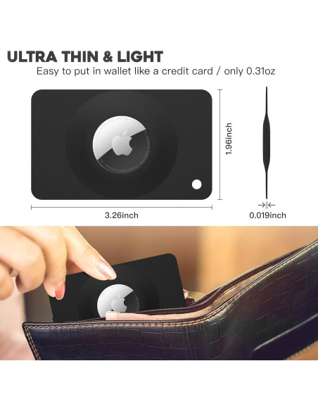 Soporte de Cartera Ultra Delgado Pautas para Apple AirTag - 2 Piezas