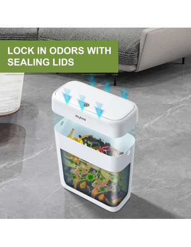 Cubo de Basura JOYBOS 10.6L Tapa Presionada Blanco