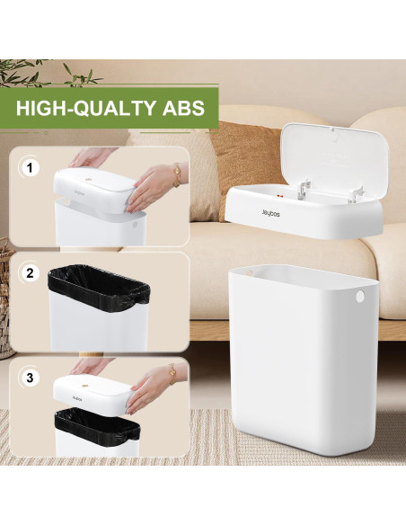 Cubo de Basura JOYBOS 10.6L Tapa Presionada Blanco