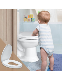 Asiento de Inodoro Alargado R&T con Asiento para Niños 2 en 1 2