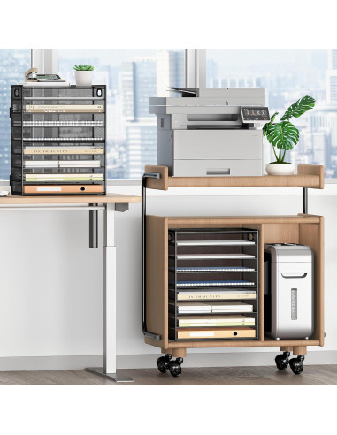 Organizador de Papel SUBEKYU 9 Niveles Metal Negro Ajustable