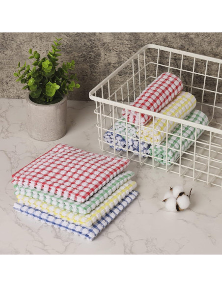 Paños de Cocina 12pcs Algodón Absorbentes Clwellge 30x30 cm