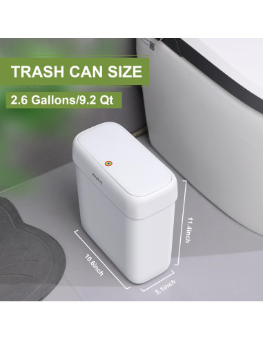 Cubo de Basura JOYBOS 10.6L Tapa Presionada Blanco
